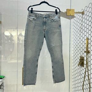 Agolde Light Wash Merrel Mid Rise Straight Leg Jeans